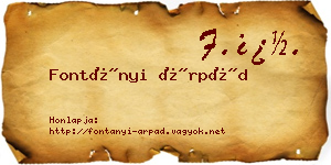 Fontányi Árpád névjegykártya