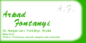 arpad fontanyi business card